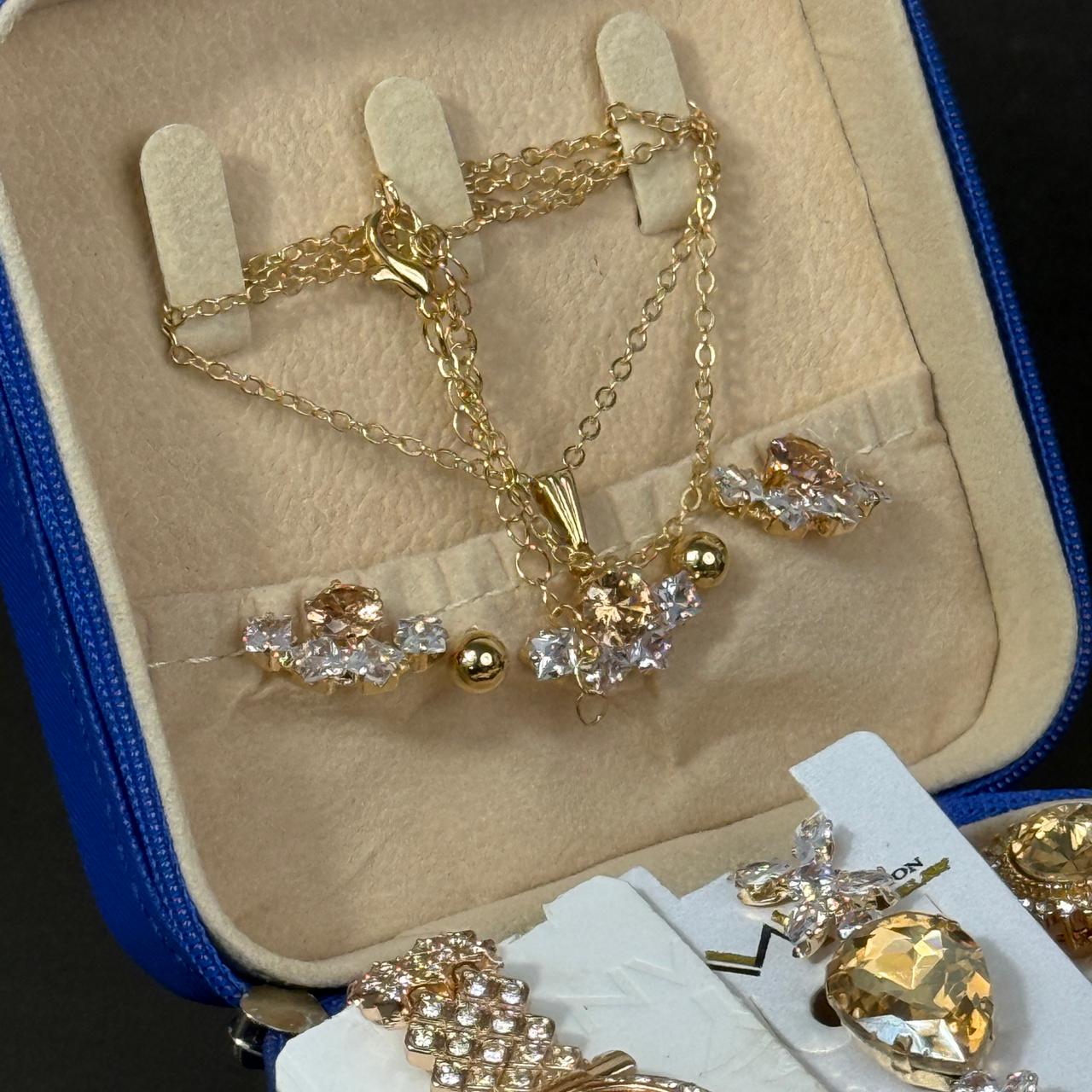 Women’s Gold & Rose Gold Watch & Jewelry Set – Royal Blue Box Edition