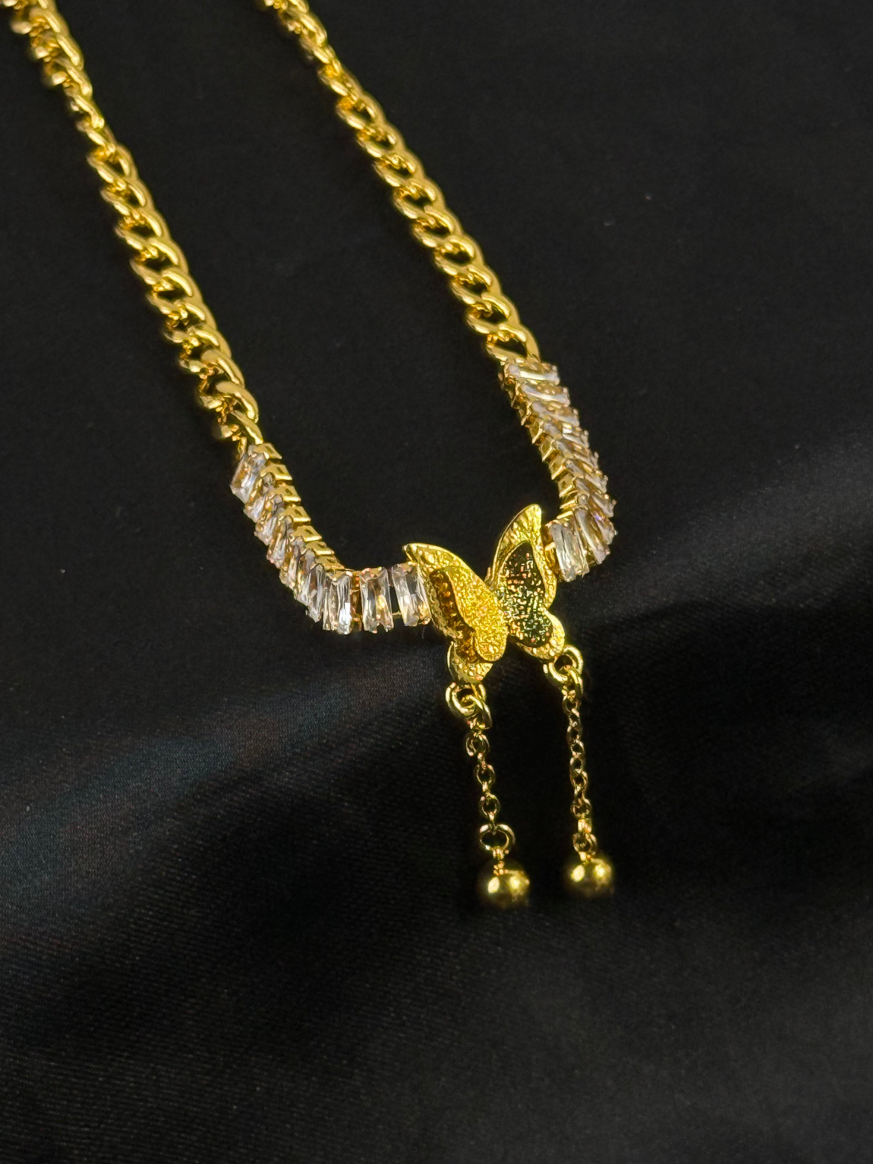 Gold-Plated Butterfly Jewelry Set